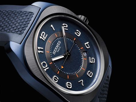 hermes h08 blue titanium watch